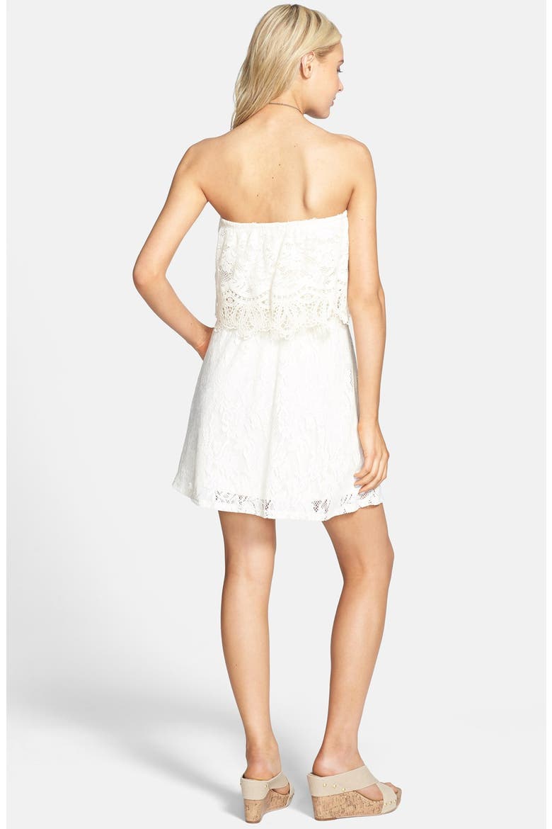 Crochet Trim Popover Lace Dress, Alternate, color, IVORY
