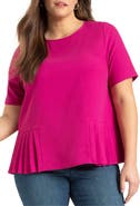 ELOQUII Pleated Hem Top