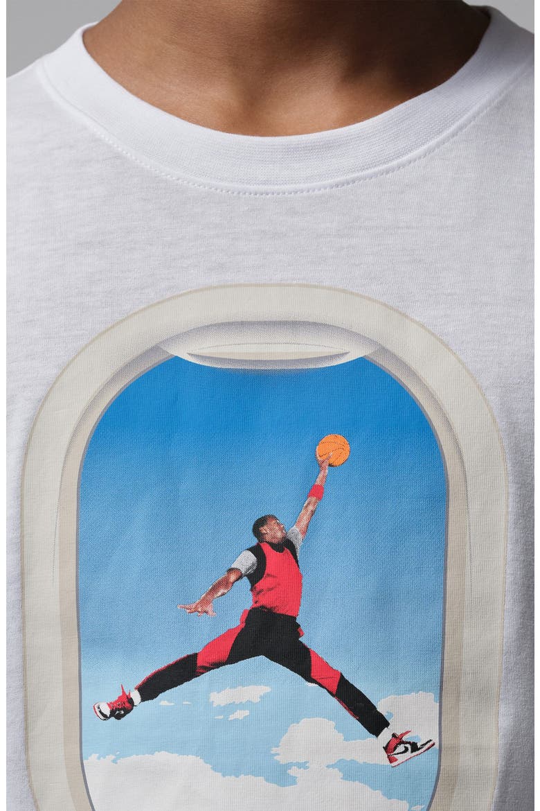 Kids' Air Jordan Plane Window Graphic Cotton Blend T-Shirt, Alternate, color, WHITE