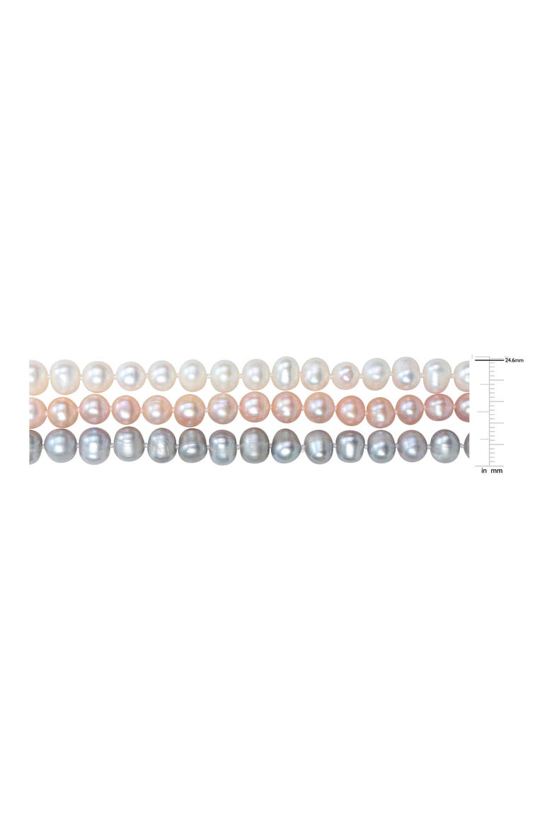 Triple Strand Multicolor Freshwater Pearl Necklace, Alternate, color, WHITE MULTICOLOR