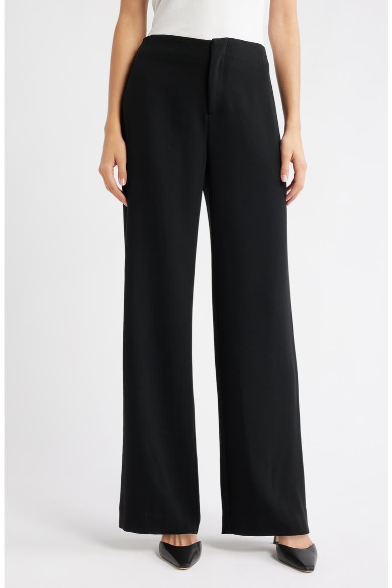 Vida High Waist Wide Leg Crepe Pants, Main, color, BLACK