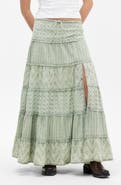 BDG Urban Outfitters Embroidered Eyelet Tiered Cotton Maxi Skirt