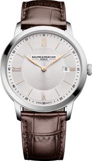Baume & Mercier Classima Leather Strap Watch, 40mm