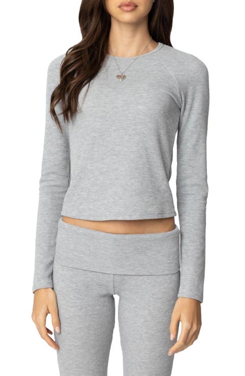 Sab Waffle Knit Long Sleeve Top