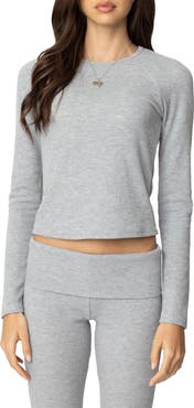 EDIKTED Sab Waffle Knit Long Sleeve Top