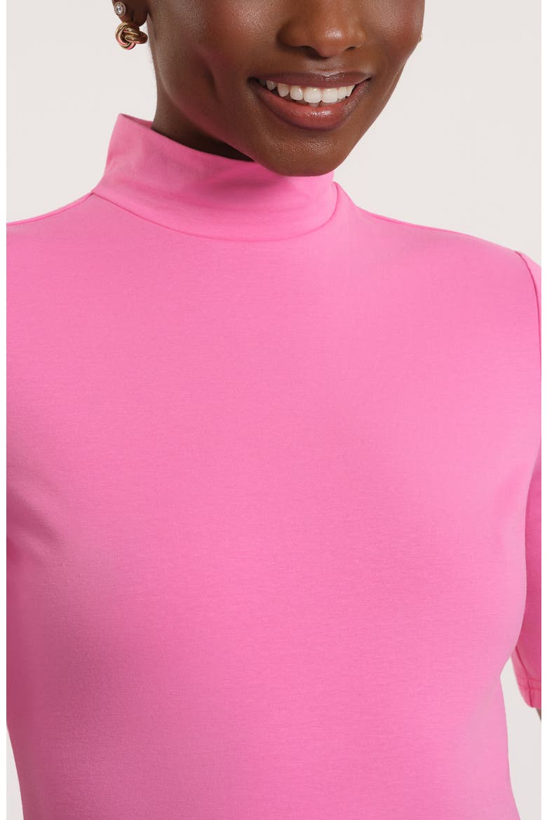 Print Mock Neck Top, Alternate, color, LIGHT PINK