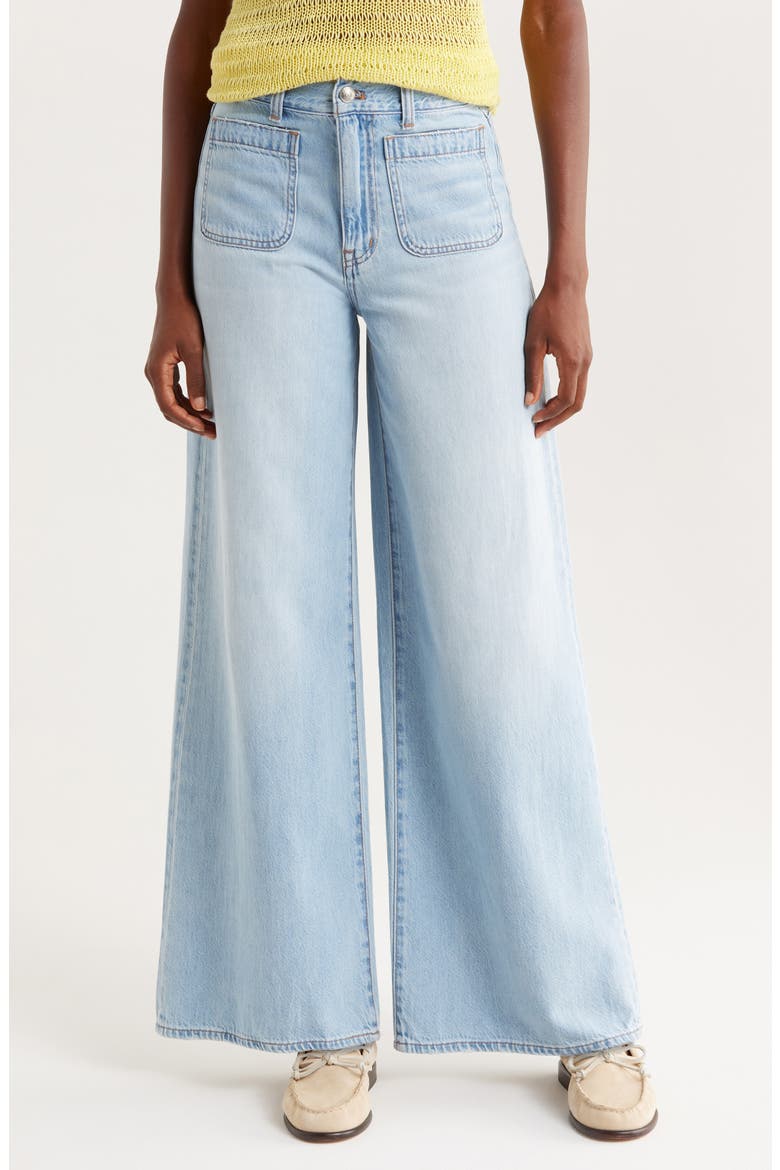 Patch Pocket Superwide Leg Jeans, Main, color, AHERN WASH
