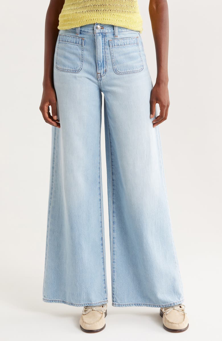 Madewell Patch Pocket Superwide Leg Jeans, Main, color,