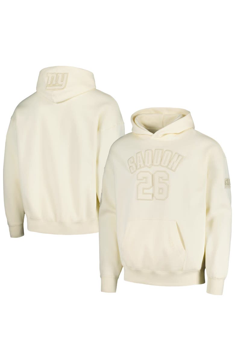 PRO STANDARD Men's Pro Standard Saquon Barkley Cream New York Giants Player Name & Number Pullover Hoodie, Main, color, 