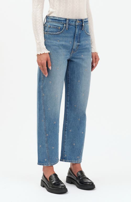 Daze Westward High Waist Ankle Barrel Leg Jeans In Blue
