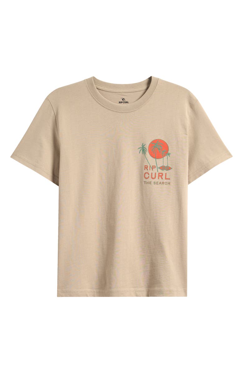 Rip Curl Kids
Cody Welsh Palms Cotton T-Shirt, Main, color, Light Khaki