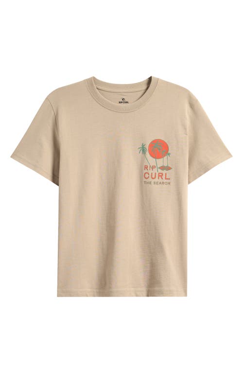 Rip Curl Kids' Cody Welsh Palms Cotton T-shirt In Brown