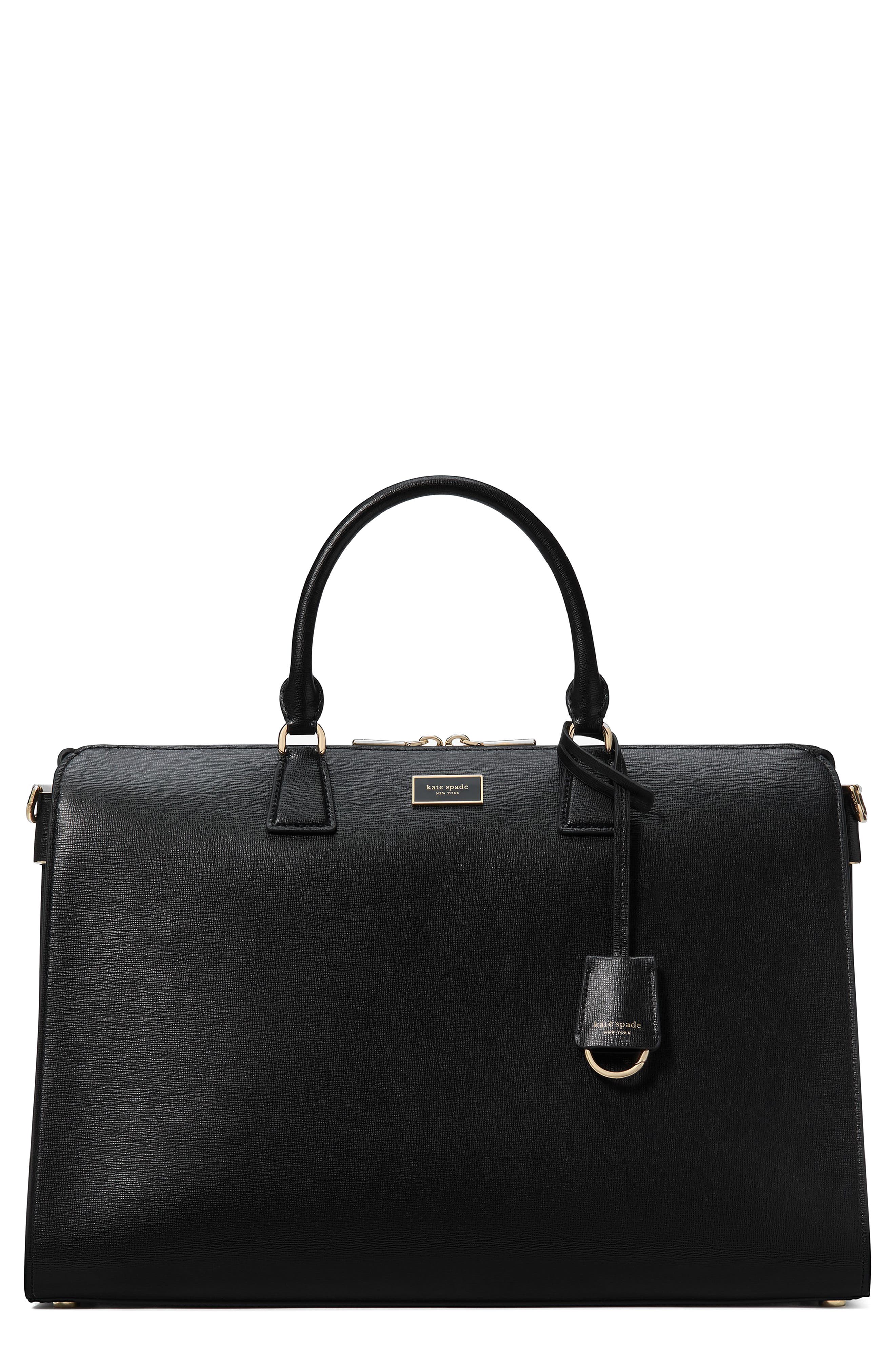 Kate Spade New York serena saffiano leather briefcase, Main, color, Black