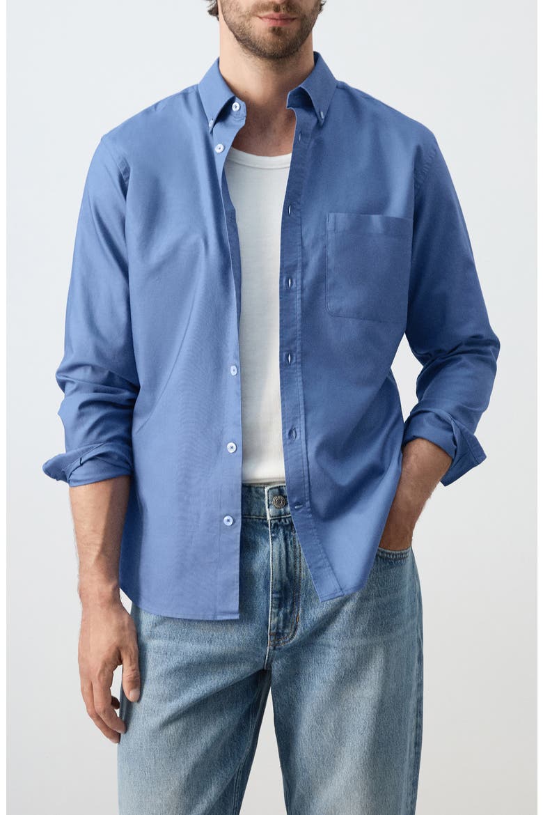 Regular Fit Oxford Button-Down Shirt, Main, color, INK BLUE
