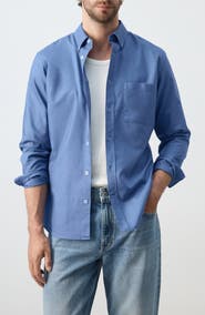 MANGO Regular Fit Oxford Button-Down Shirt