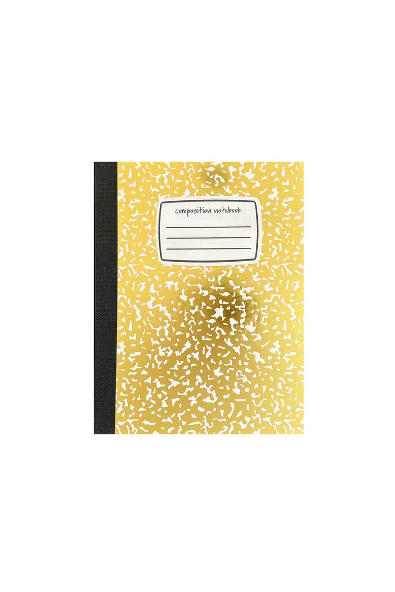 Back to School Mini Composition Notebook, Main, color, Gold Foil