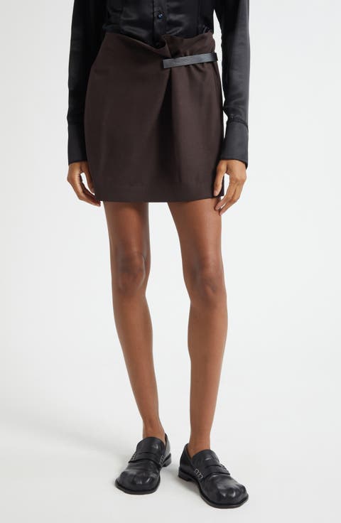 Leather Tab Miniskirt