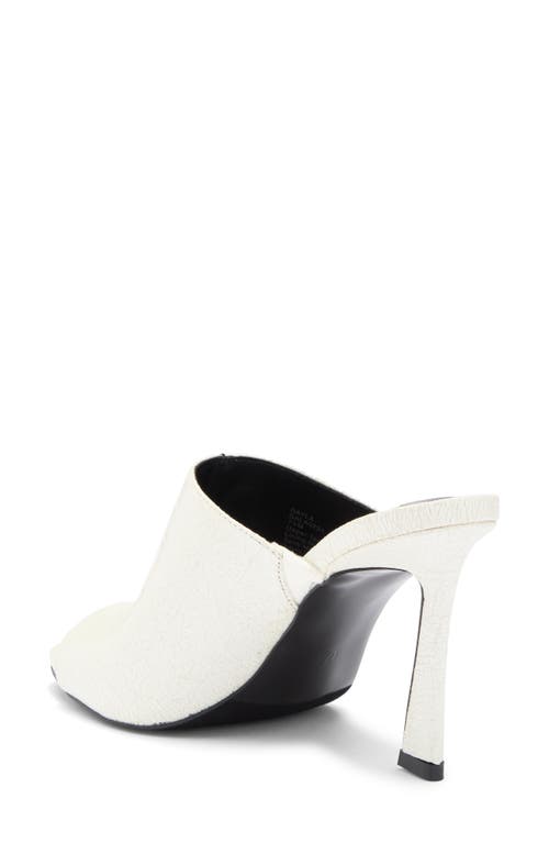 Shop Steve Madden Dayla Peep Toe Mule In White Leather