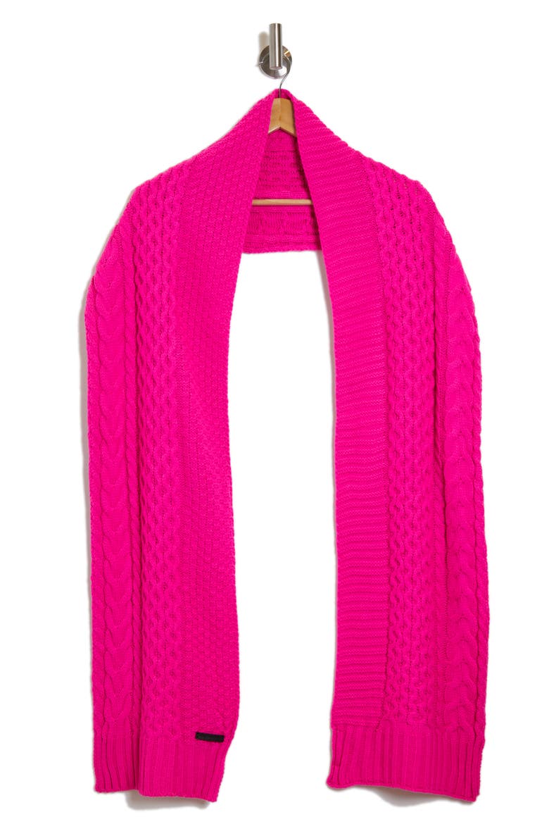 Mixed Stitch Scarf, Main, color, HOT PINK
