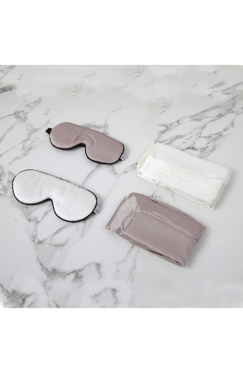 White Lotus Beauty Luxurious 100% Mulberry Silk Pillowcase and Eye Mask Set, Alternate, color, White