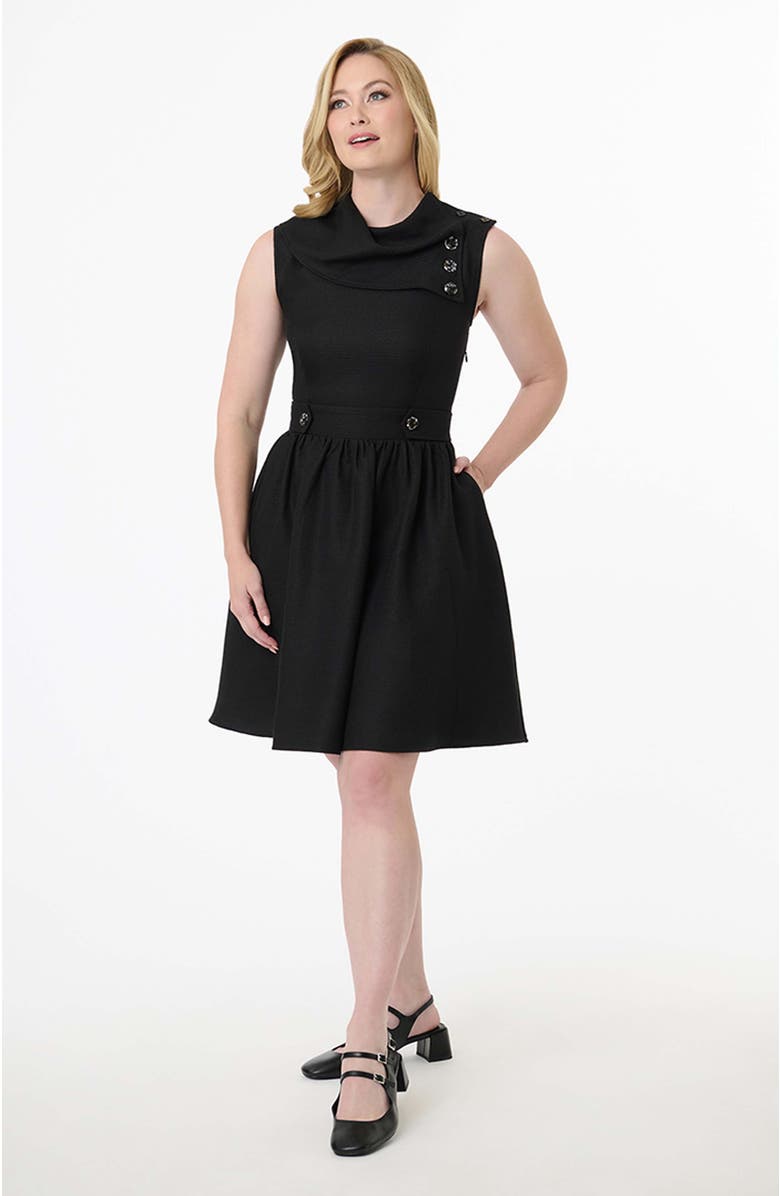 Smak Parlour Funnel Neck Flare Dress, Main, color,