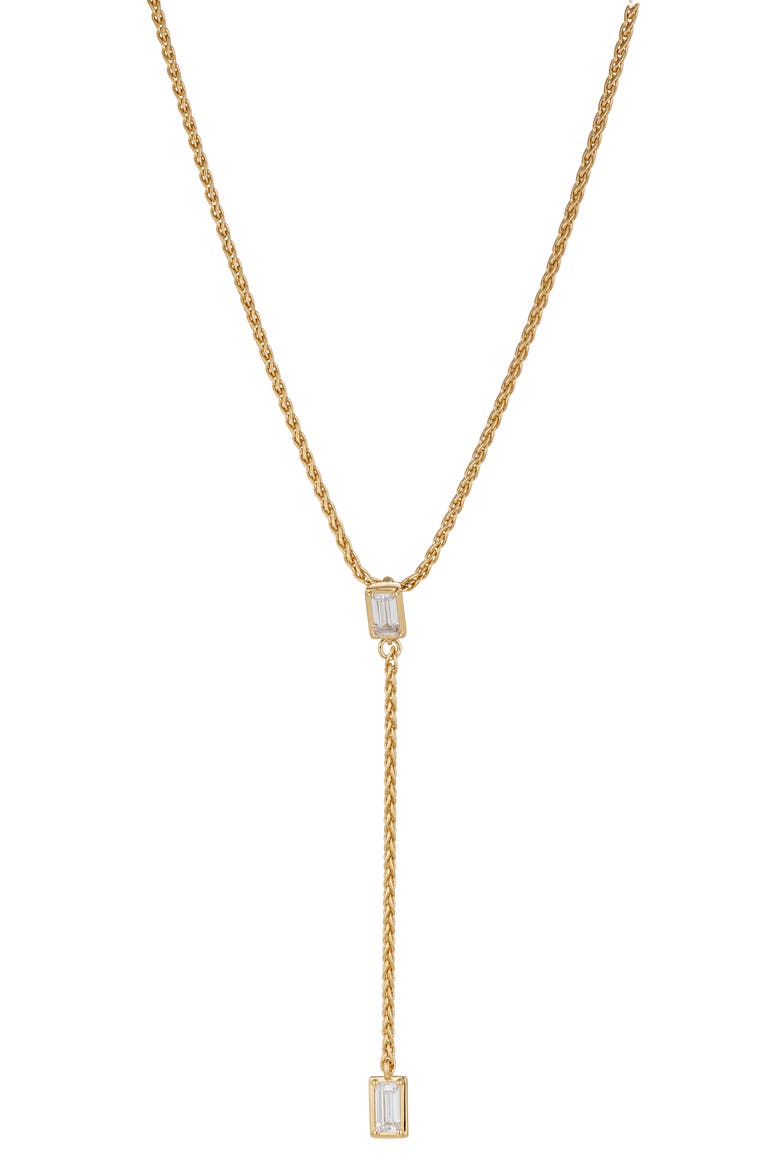 Entwine Cubic Zirconia Y-Necklace, Main, color, GOLD