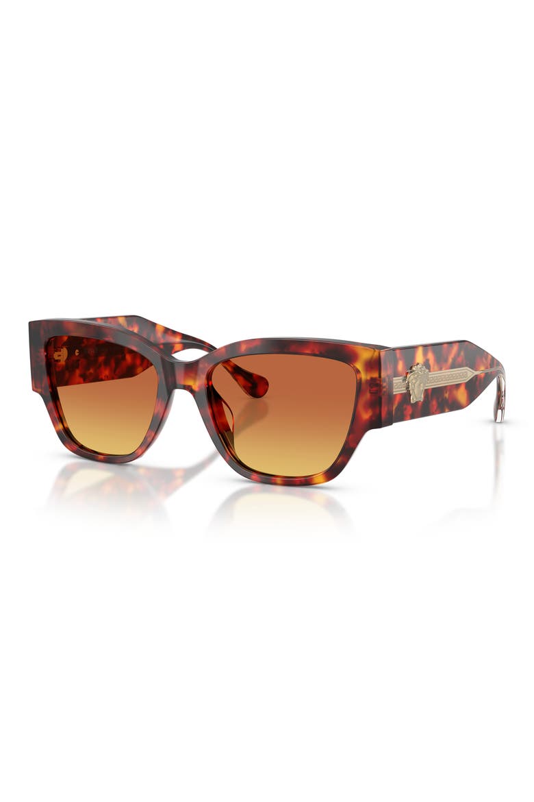 55mm Cat Eye Sunglasses, Alternate, color, RED HAVANA / YELLOW BROWN