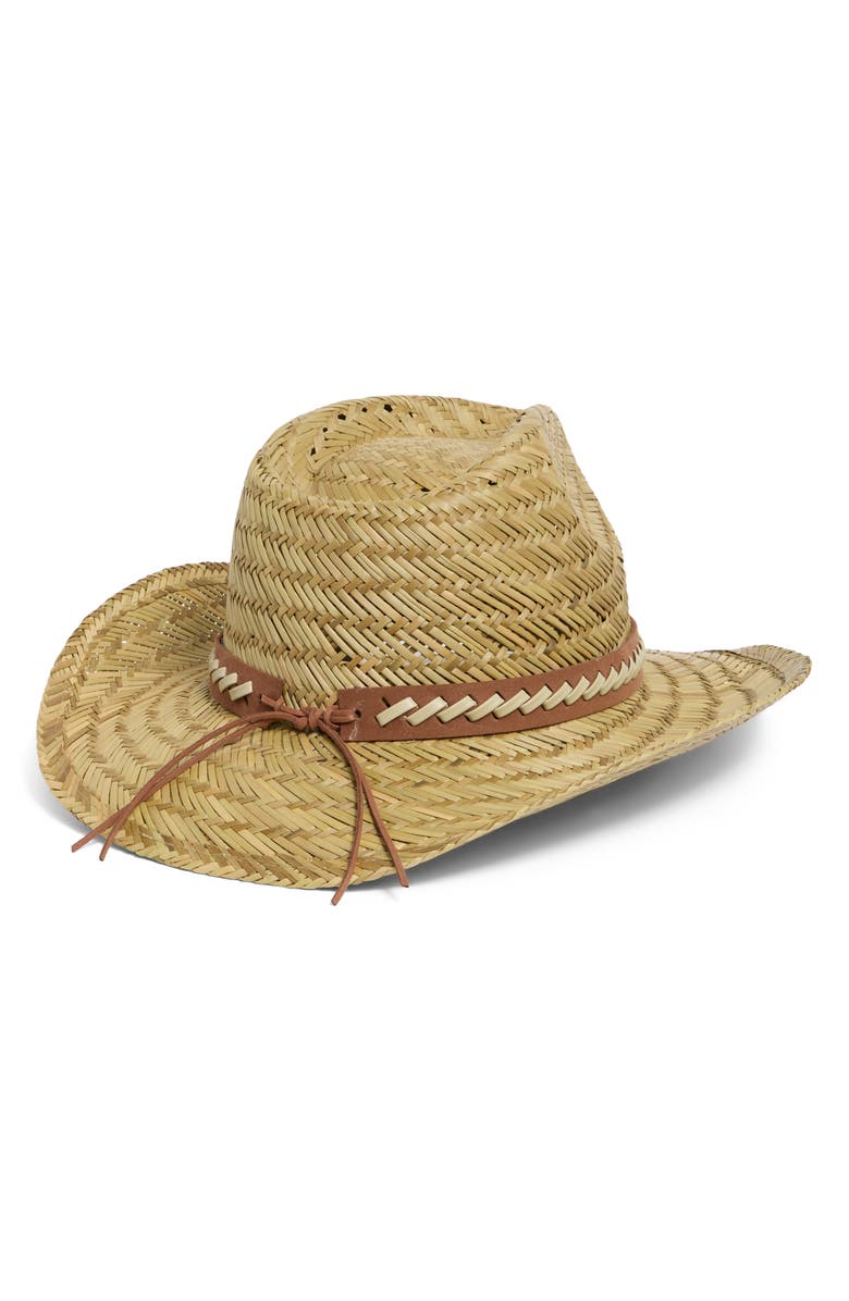 San Diego Hat Rush Braided Straw Cowboy Hat, Alternate, color, Natural
