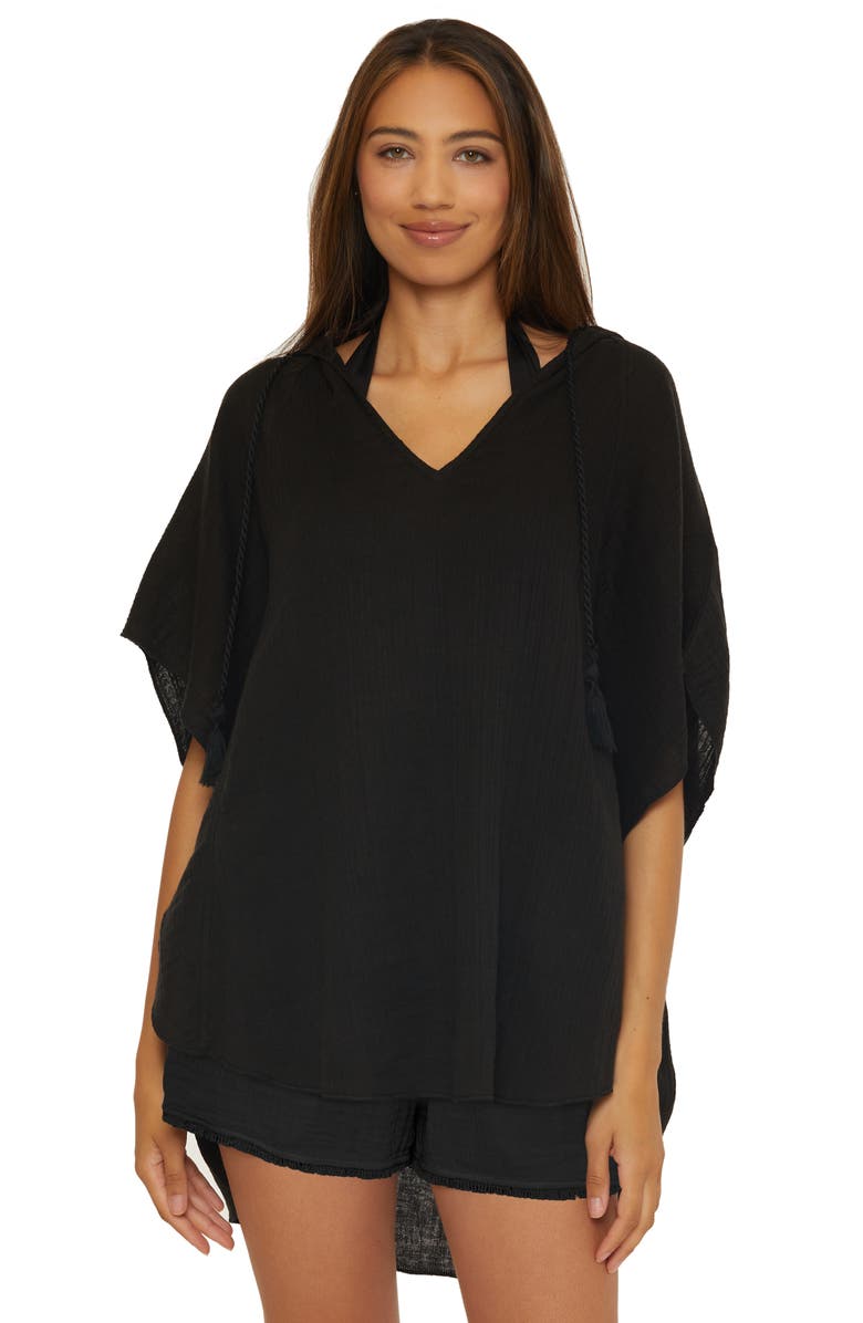 Trina Turk Serene Cotton Gauze Hooded Cover-Up Poncho, Alternate, color, 