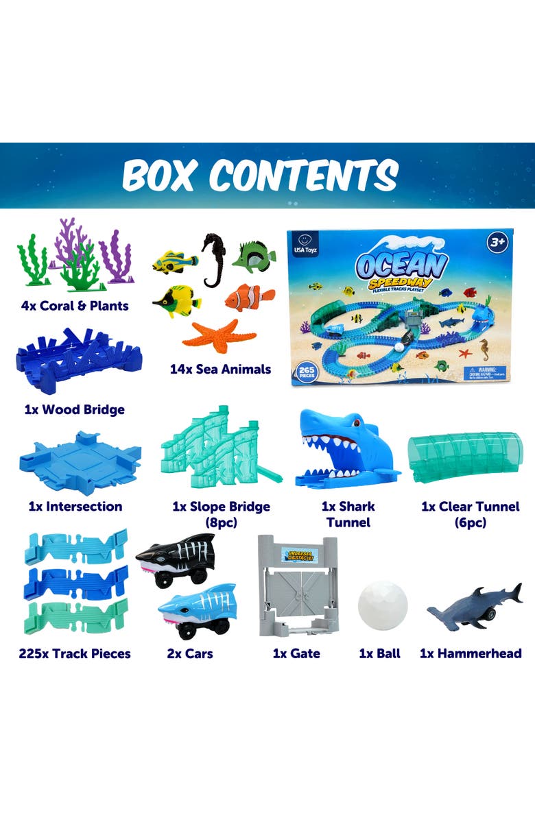 USA Toyz Ocean Race Tracks for Kids- 265pk, Alternate, color, Multi Color