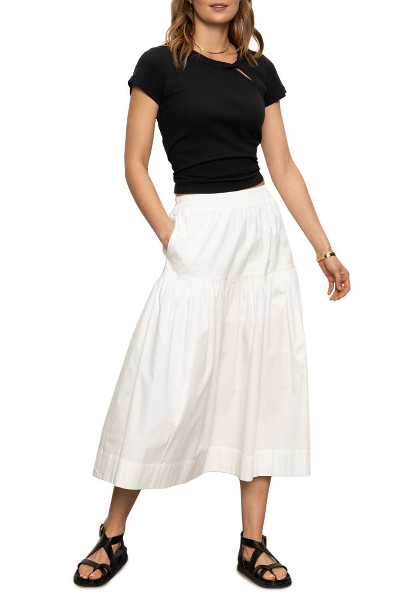 Cotton Poplin Prairie Skirt, Alternate, color, WHITE