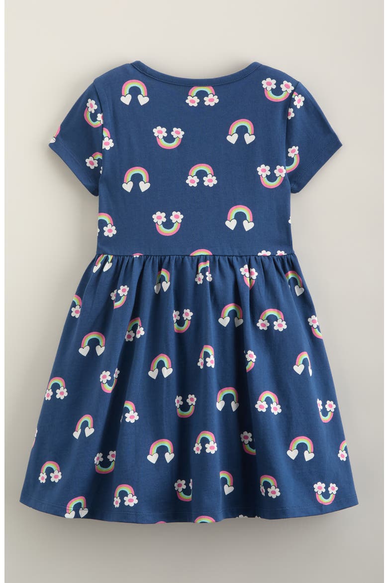 Kids' Print Pocket Dress, Alternate, color, NAVY DENIM ICON RAINBOWS