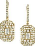 SHAY Pavé & Baguette Drop Earrings