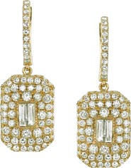SHAY Pavé & Baguette Drop Earrings