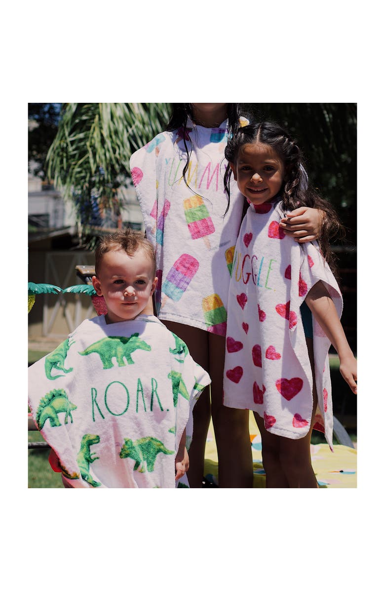 Rae Dunn Yummy Kids Hooded Towel and 12 Inch Beach Ball Popsicle, Alternate, color, Multicolored
