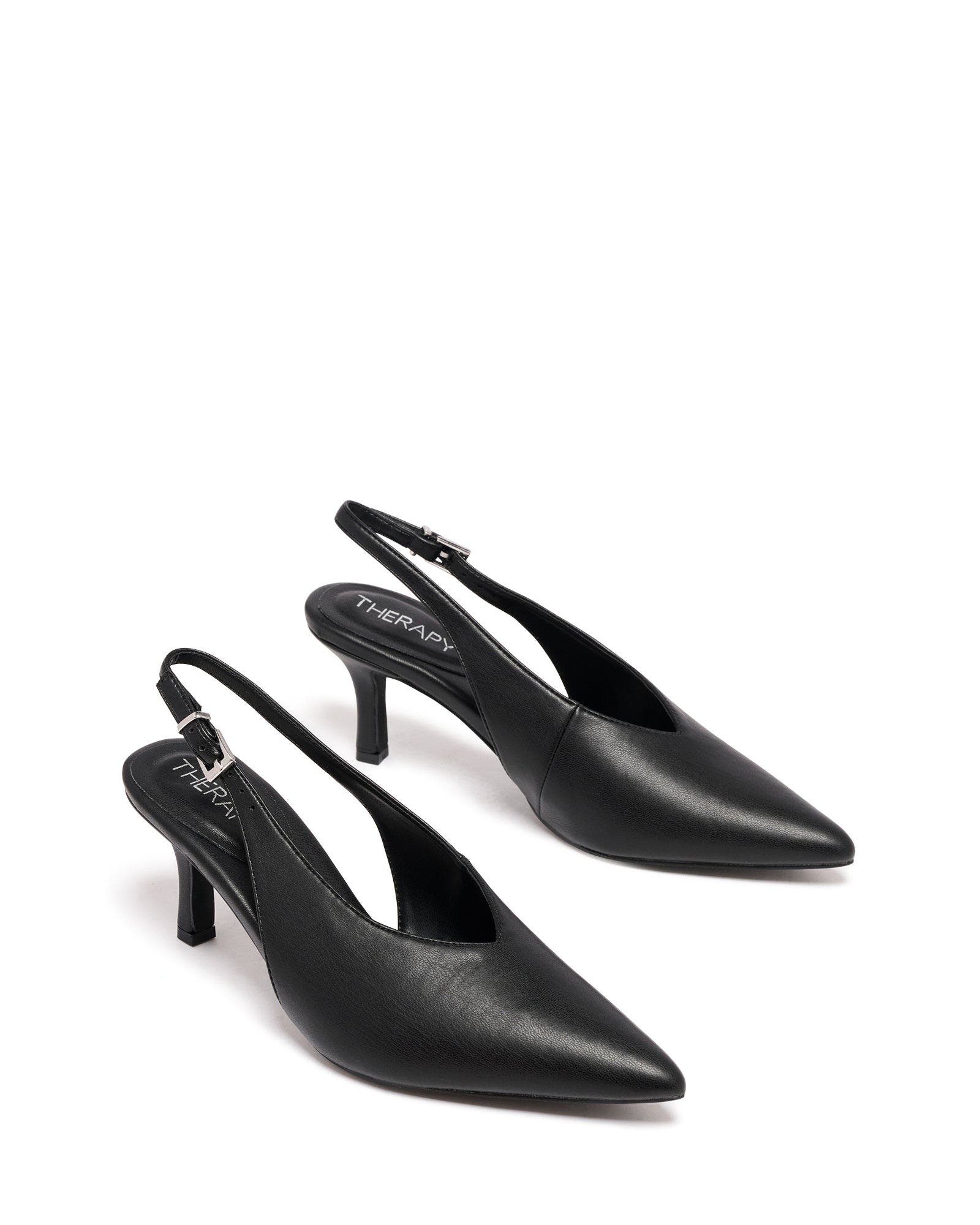 Therapy Australia Jacs Slingback Pointed Toe Pumps, Main, color, Black Smooth Pu