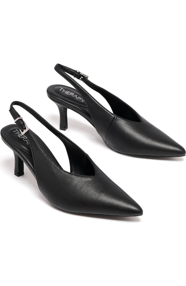 Therapy Australia Jacs Slingback Pointed Toe Pumps, Main, color, Black Smooth Pu