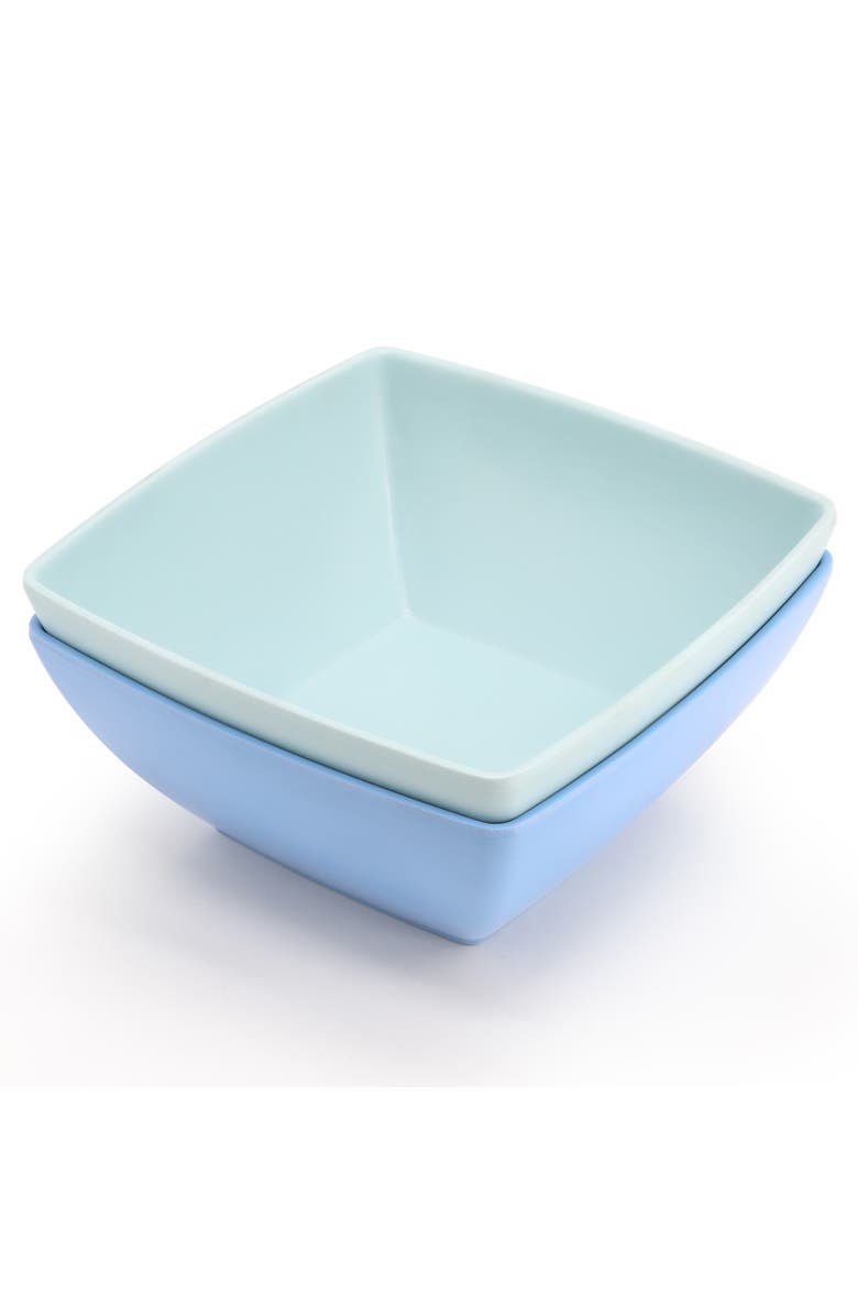 Gibson Home Grayson 4 Piece 6 Inch Square Melamine Dinner Bowl Set, Alternate, color, Blue