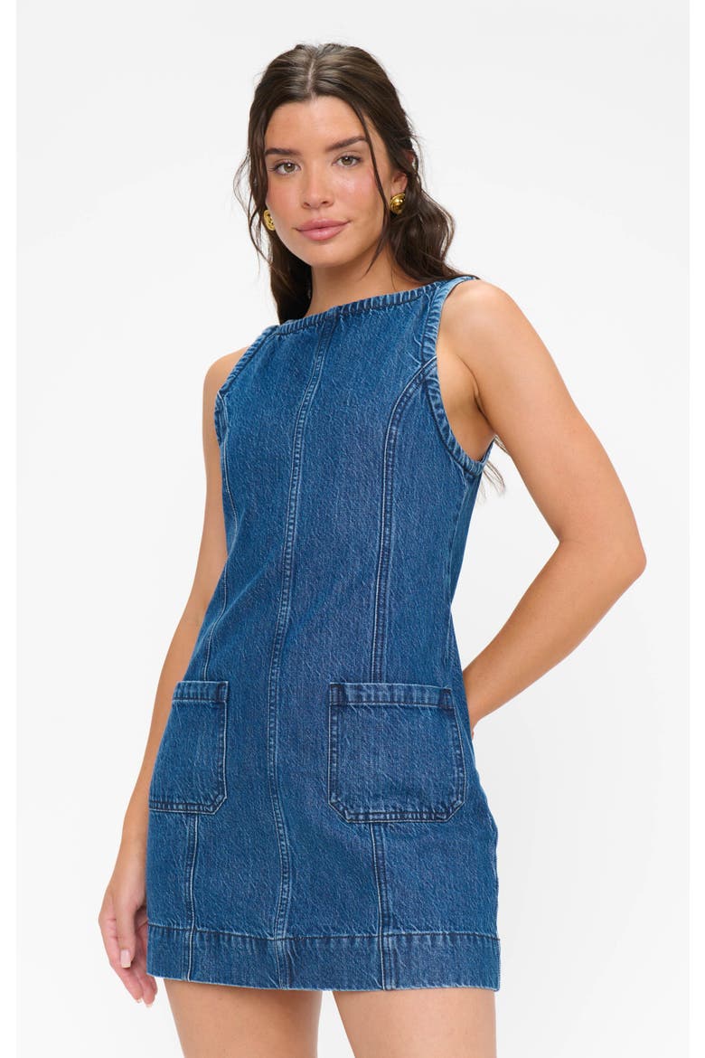 Boulevard Mini Dress, Main, color, Reservoir Blue