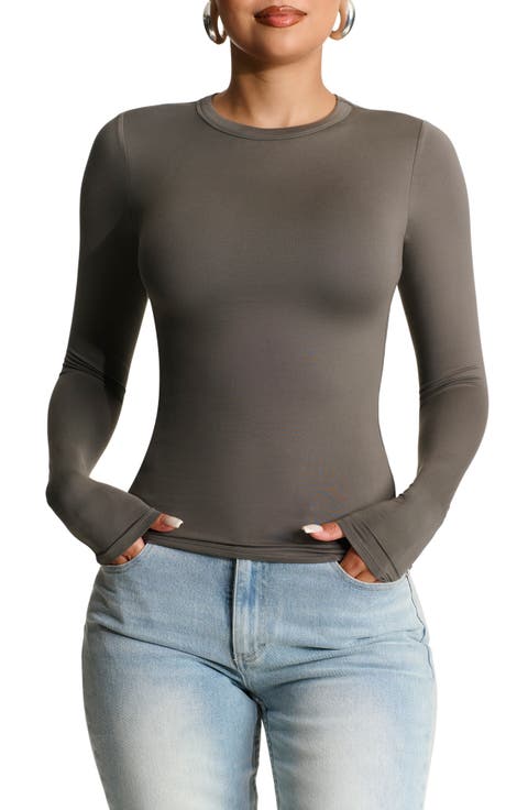 Bare Crewneck Long Sleeve Top