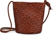 OLD TREND Reed Genuine Leather Woven Barrel Crossbody Bag