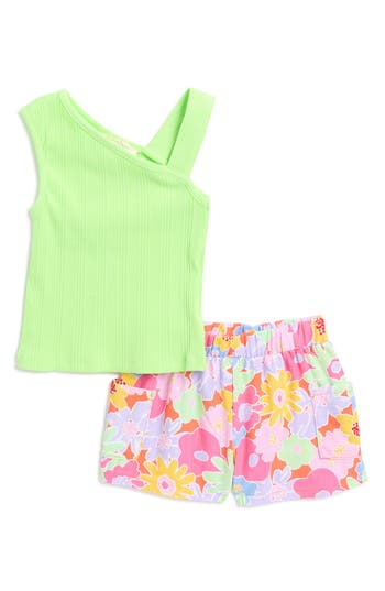 Jessica Simpson Kids Stretch Rib Tank Top & Print Shorts Set