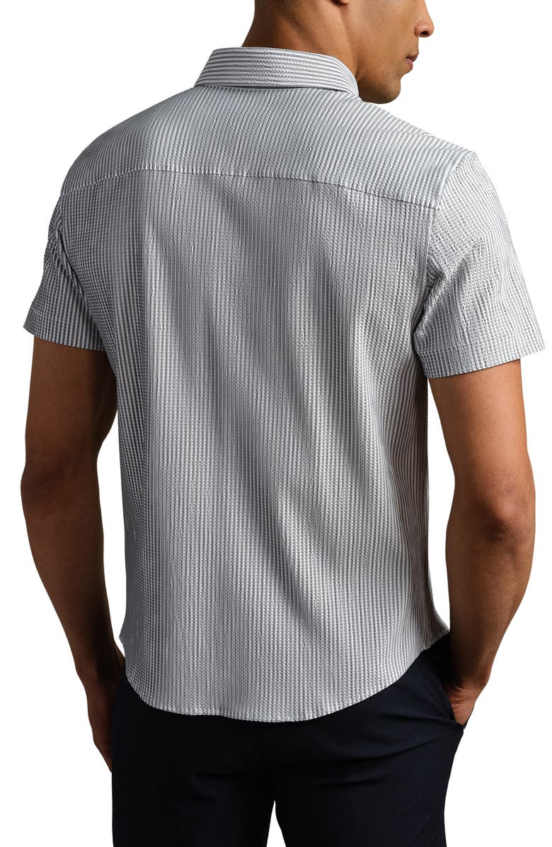Rhone Commuter Stripe Seersucker Button-Up Shirt, Alternate, color, Stone Stripe