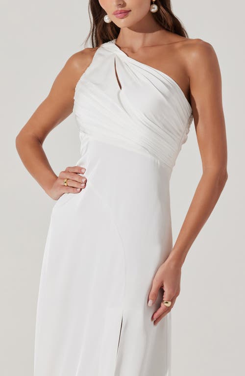 Astr The Label Atolia Draped One-shoulder Gown In White