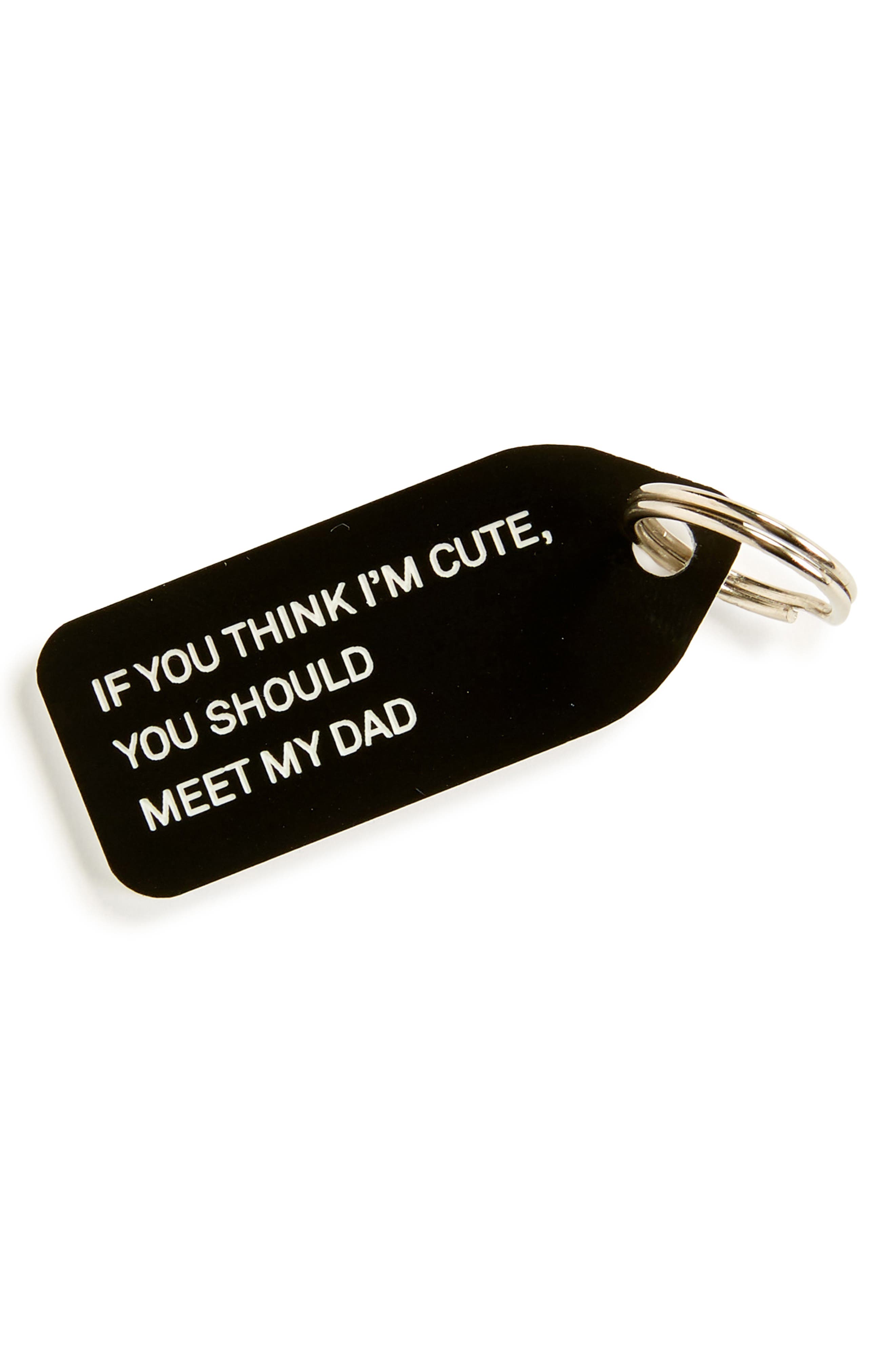If You Think I'm Cute - Dad Collar Charm, Main, color, BLACK