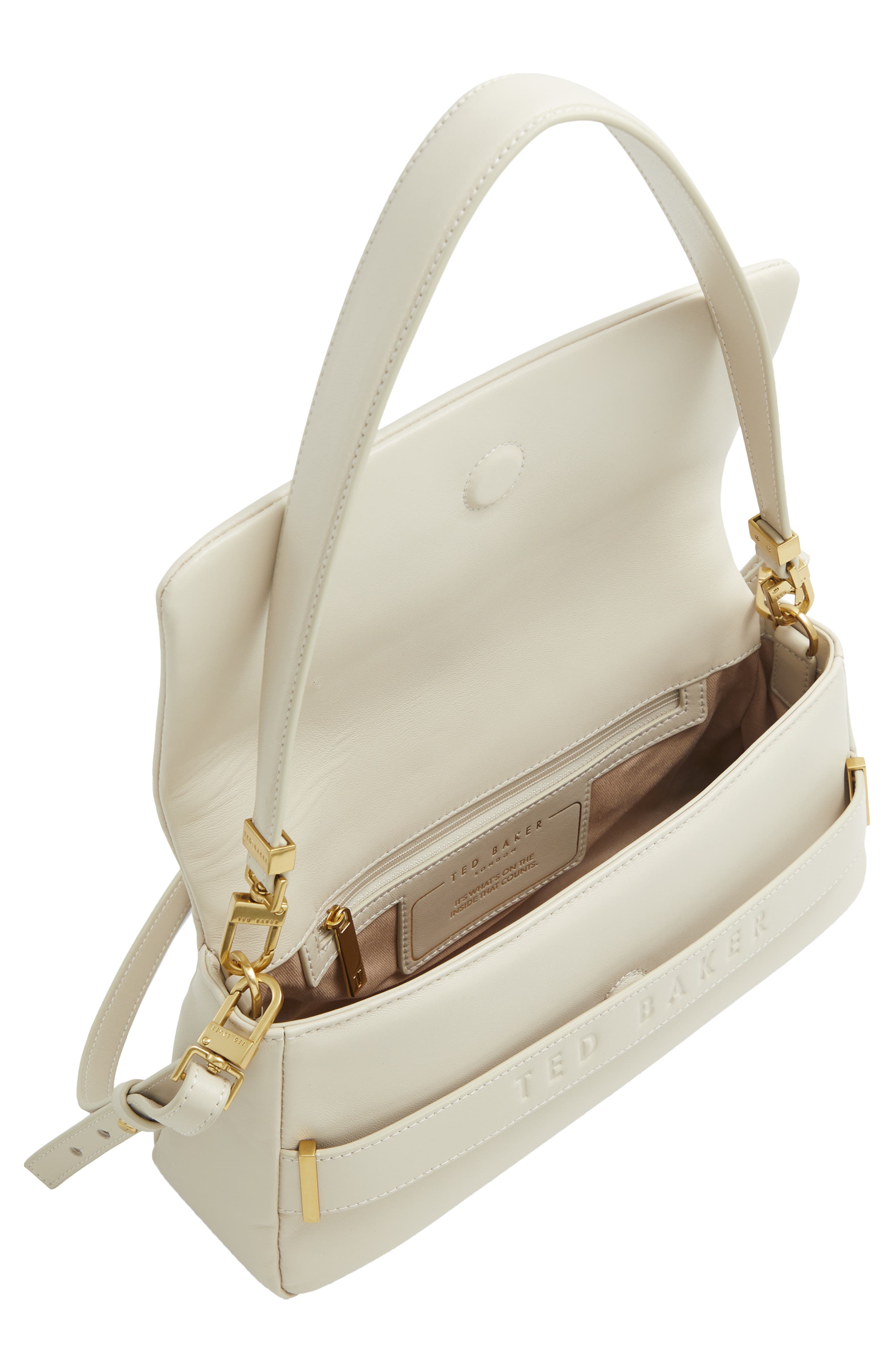 Ted Baker London Debossed Leather Crossbody Bag, Alternate, color, Paper Milled Nappa Leather