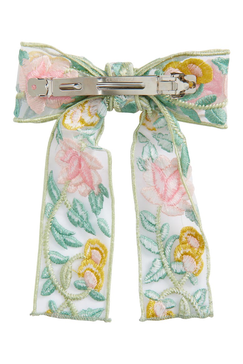 Sonoma Embroidered Bow Barrette, Alternate, color, FLORAL MULTI