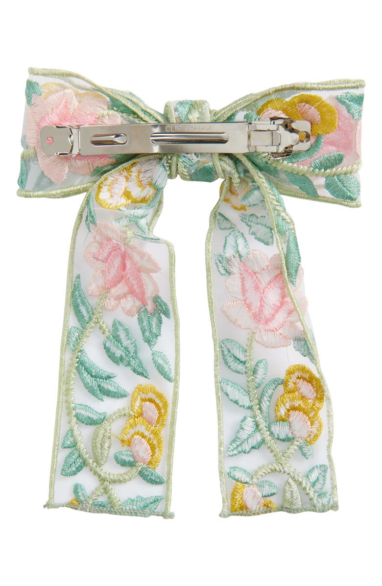 L. Erickson Sonoma Embroidered Bow Barrette, Alternate, color, Floral Multi