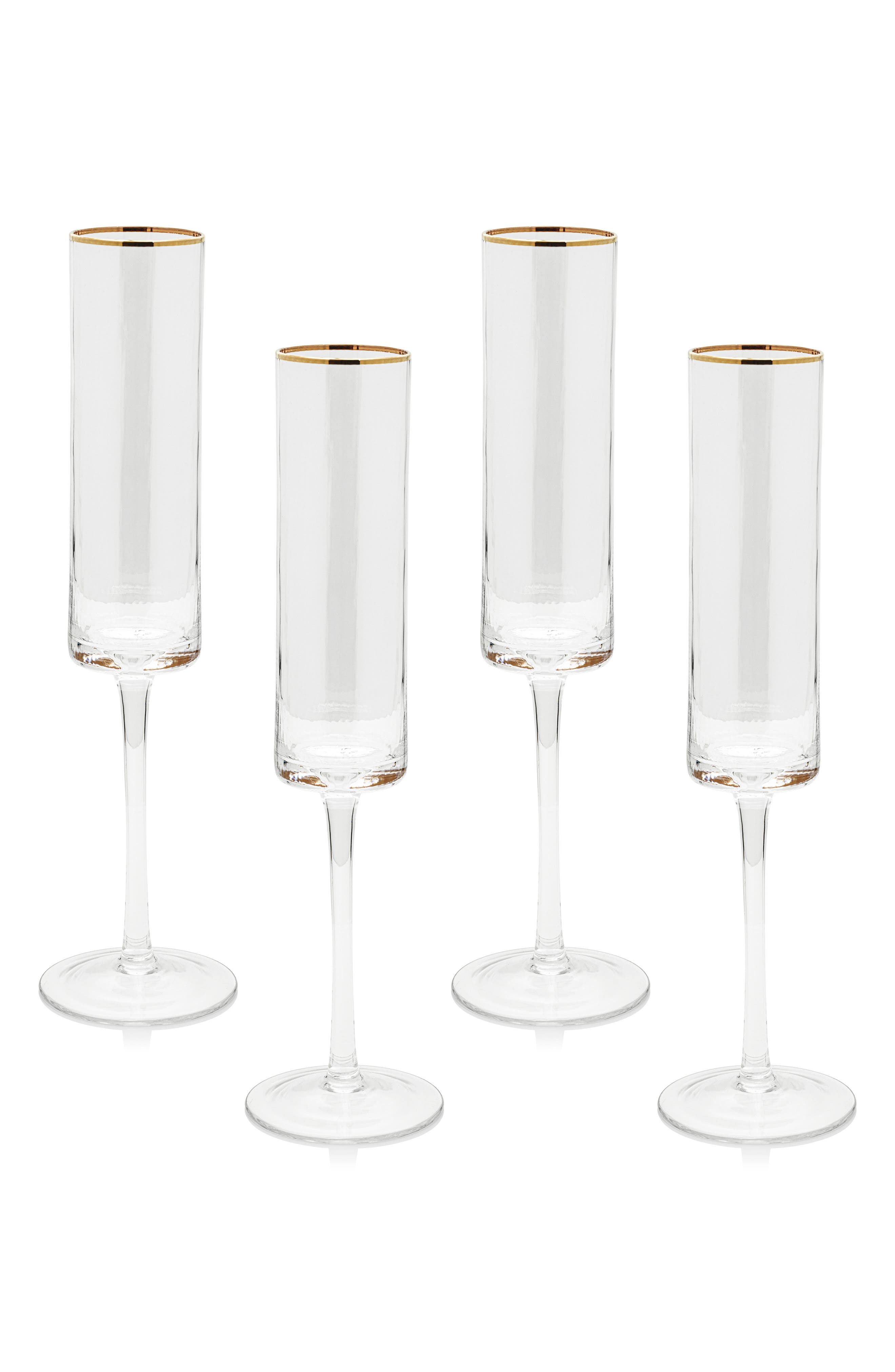 Zodax Optic Set of 4 Flute Glasses