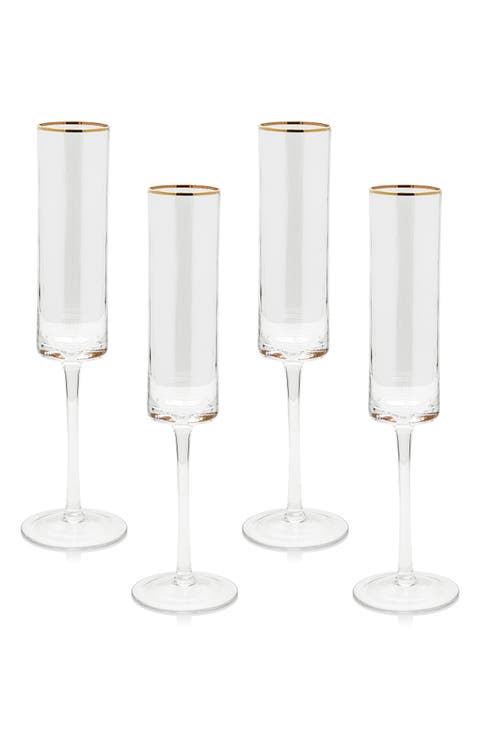 Optic Set of 4 Flute Glasses